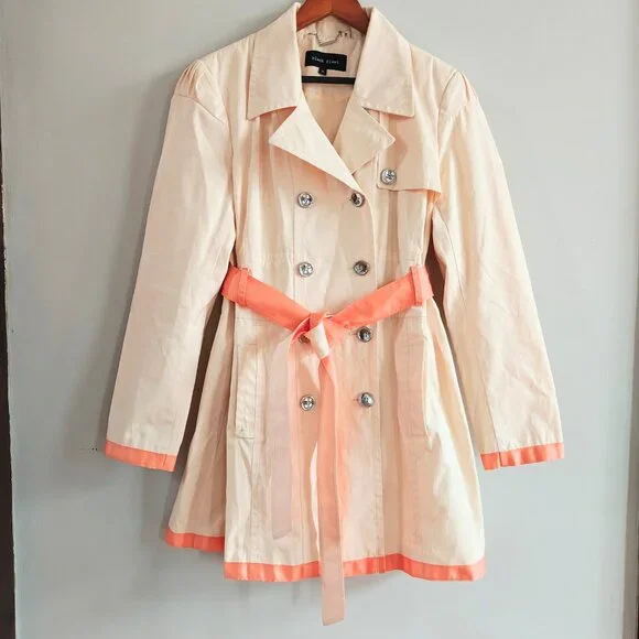 BLACK RIVET Double Breasted Trench Coat - Picture 15 of 16